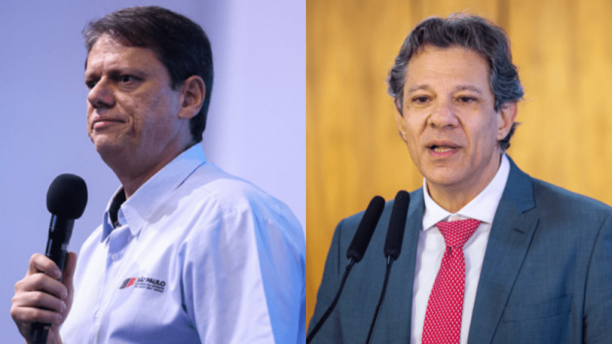 Pesquisa aponta Tarcísio à frente de Haddad em cenários para governo de SP