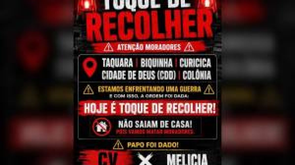 Polícia investiga mensagem do CV sobre toque de recolher no Rio