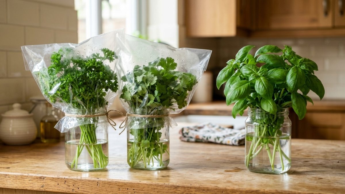 Truque simples de cozinha mantém ervas frescas por semanas sem murchar