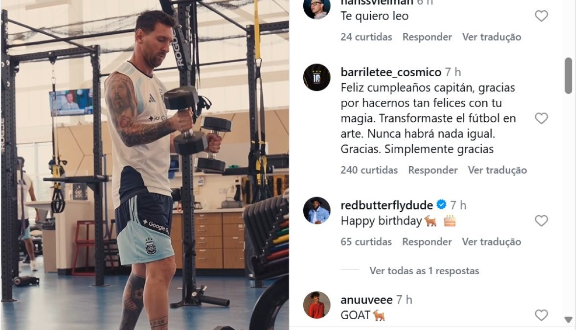 Aniversariante, Messi posta vídeo de treino, e web reage; assista