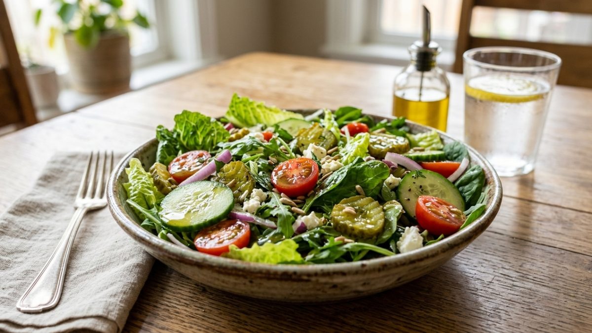 Os cozinheiros espanhóis concordam: “O melhor molho para saladas não é apenas azeite e vinagre; fica muito melhor com picles.”