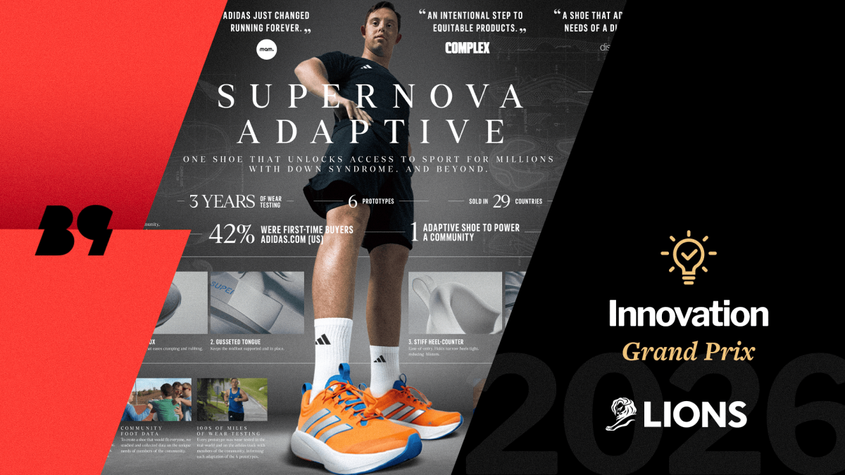 Adidas levou o Grand Prix de Innovation com um tênis criado com atletas com síndrome de Down