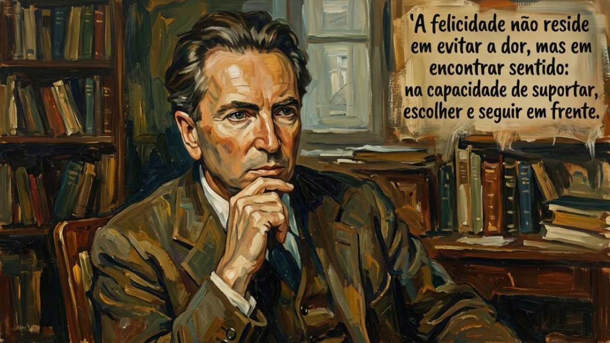 Viktor Frankl, neurologista e psiquiatra: “A felicidade não está em evitar a dor, mas em encontrar sentido: na capacidade de resistir, escolher e seguir adiante.”