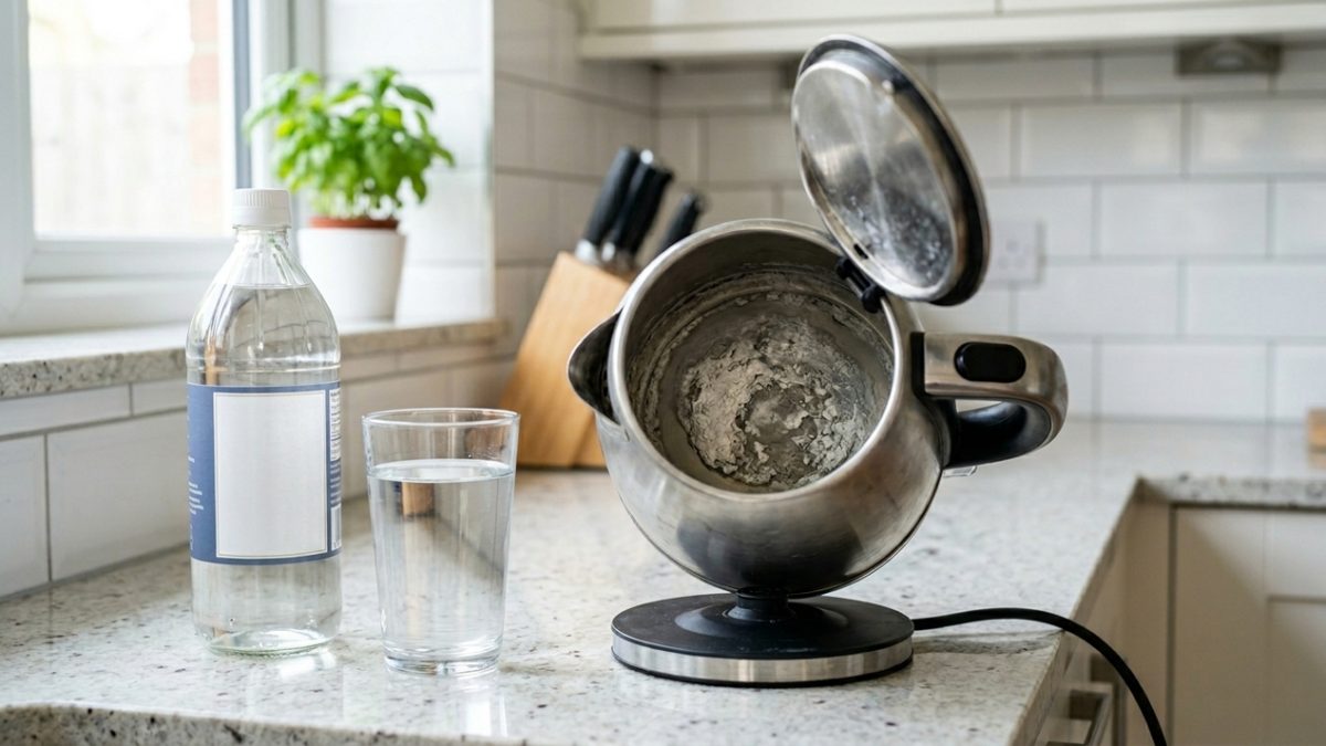 Como limpar uma chaleira elétrica com calcário acumulado no fundo de forma segura e eficaz