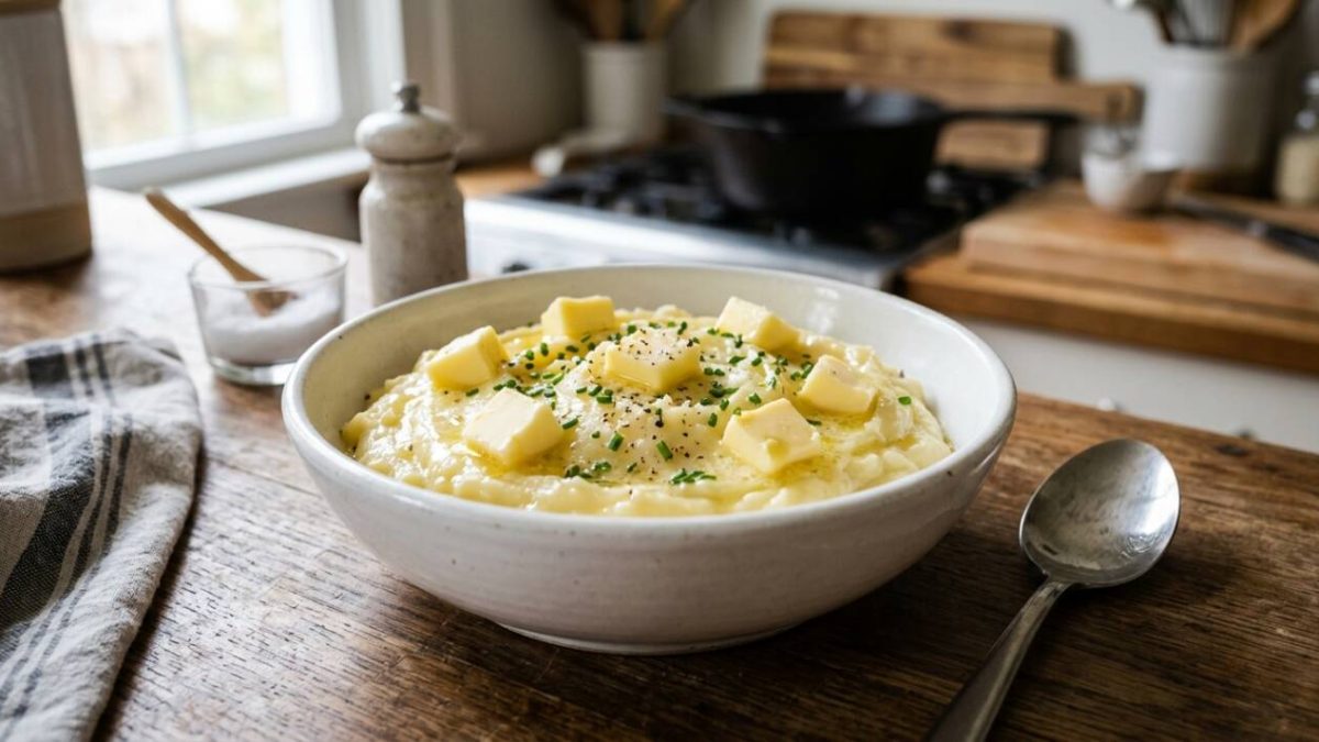 Os franceses concordam: para deixar o purê de batata mais cremoso e saboroso, o segredo é adicionar manteiga gelada no final do preparo
