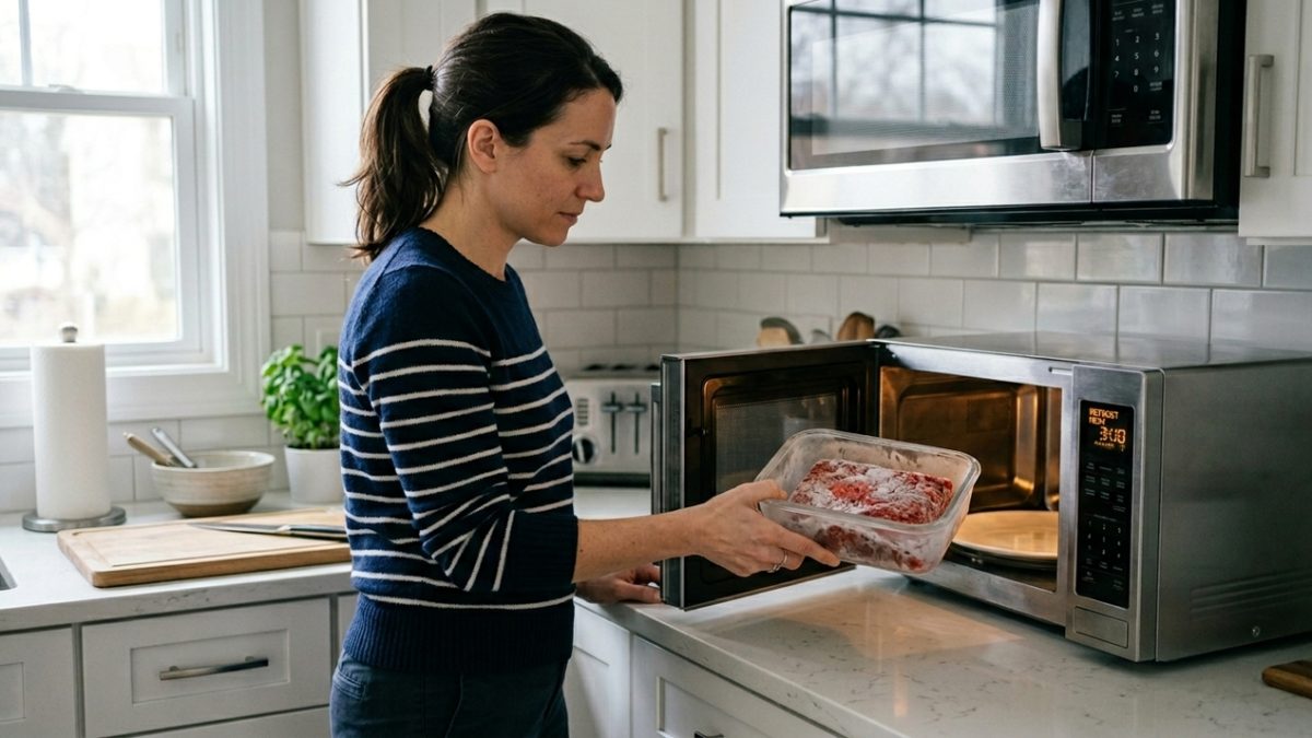 Micro-ondas para descongelar carne: dicas de segurança alimentar