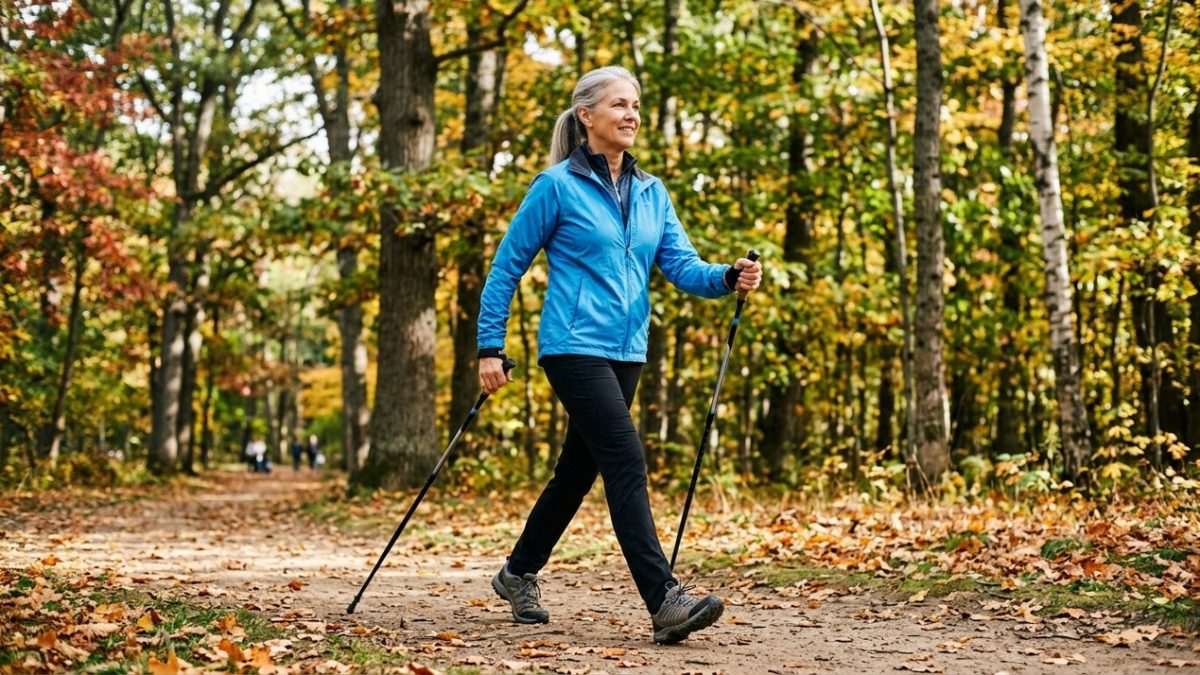 Caminhada nórdica e circuito funcional são aliados para queimar calorias e melhorar equilíbrio após os 50