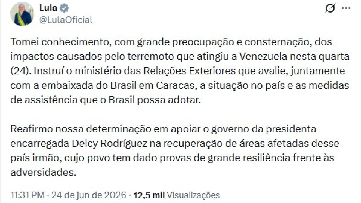 Lula se diz 'consternado' com situação da Venezuela e promete ajuda para reconstrução do país; veja repercussão
