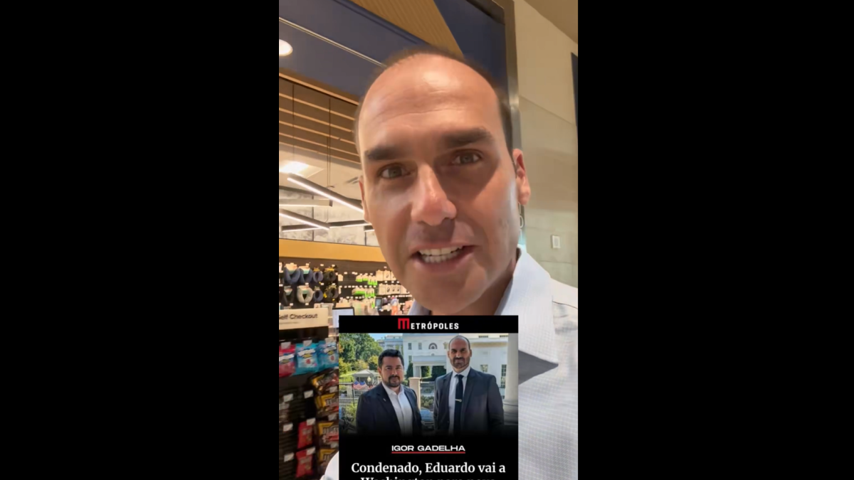Delirante, Eduardo faz novo VÍDEO ameaçando Moraes: “Você não vai me parar”