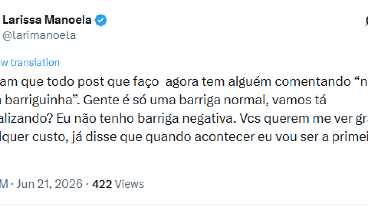 “Querem a qualquer custo”, desabafa Larissa Manoela sobre rumor de gravidez
