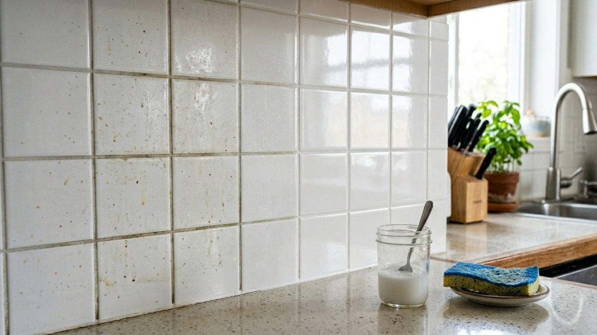 O truque de usar bicarbonato na água para limpar os azulejos da cozinha