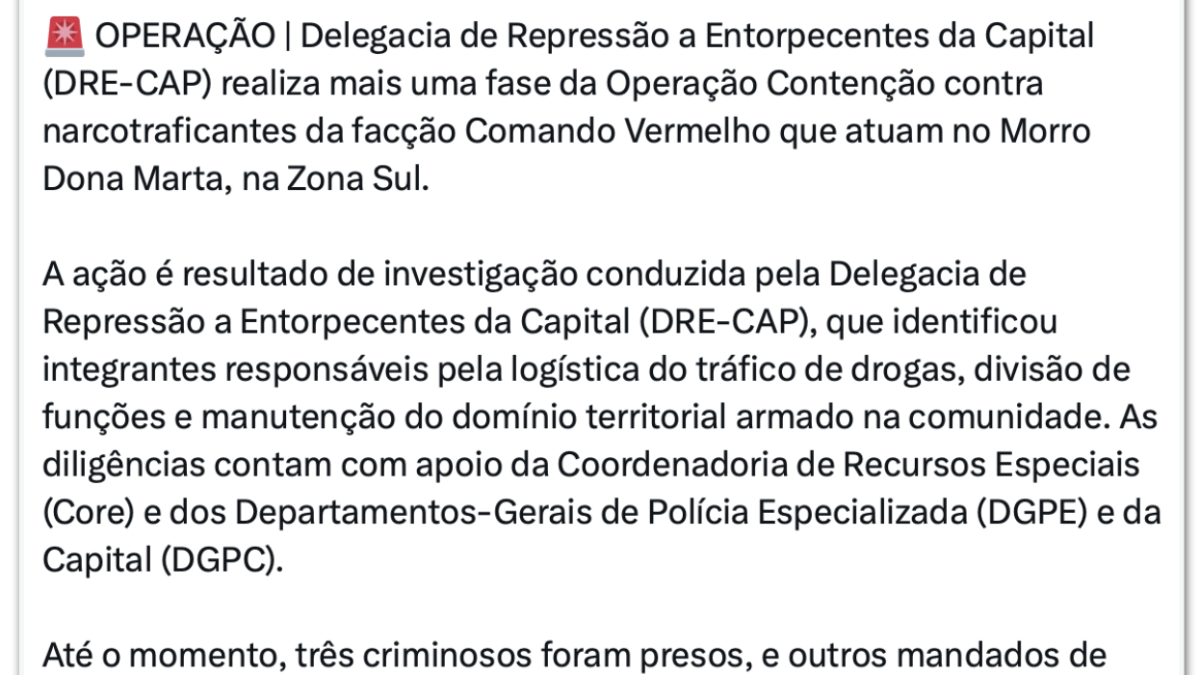 Polícia prende 3 em operação contra o Comando Vermelho no Rio