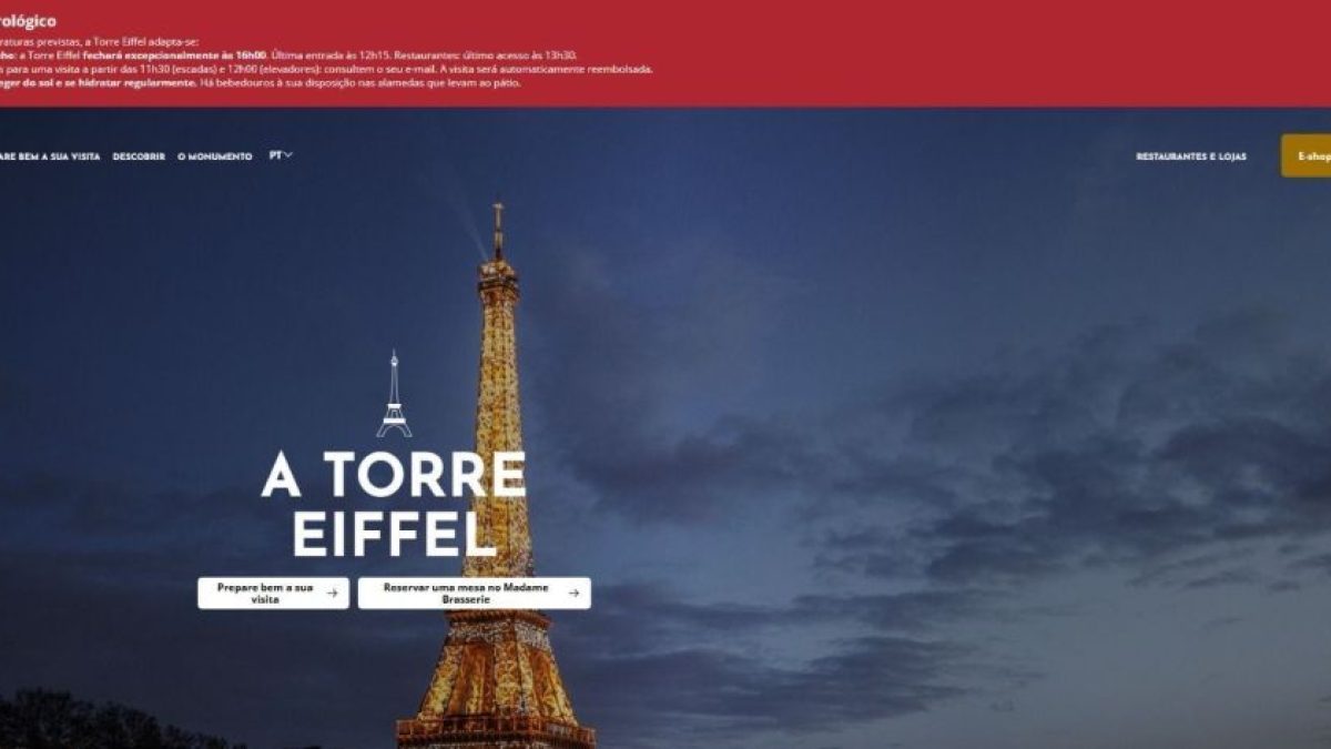 Torre Eiffel fecha mais cedo devido ao calor extremo em Paris
