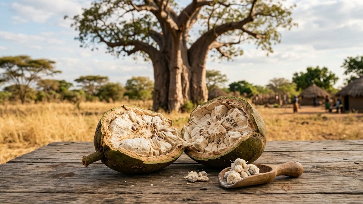 Malambe, fruto do embondeiro africano, ganha espaço como superalimento em mercados naturais