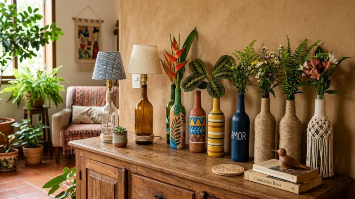 3 ideias criativas para reutilizar garrafas de vinho vazias na decoração