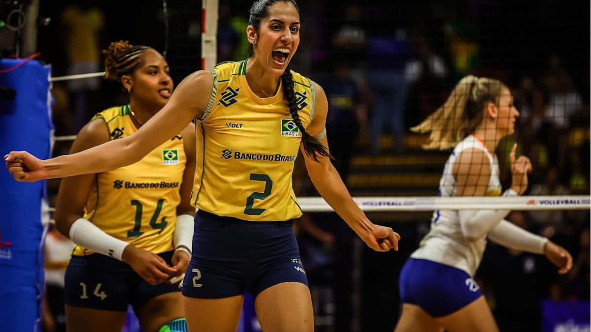 Júlia Kudiess e Diana atingem 100 pontos de bloqueio na VNL; Brasil lidera