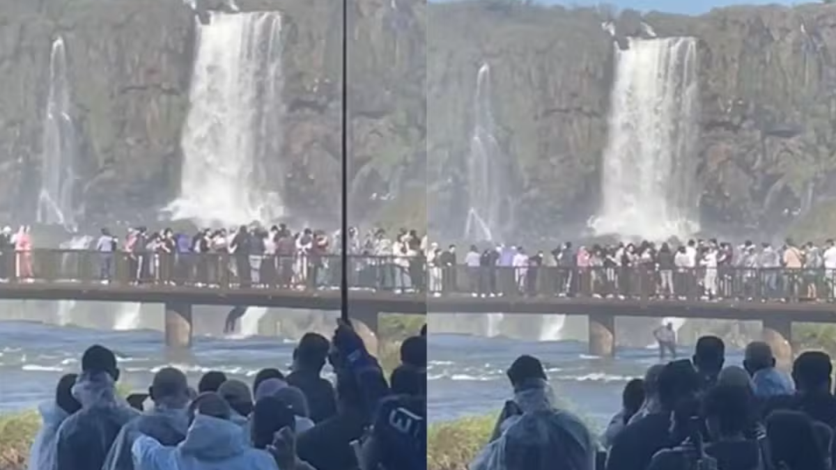 Turista pula nas Cataratas do Iguaçu para recuperar celular e é retirado do parque
