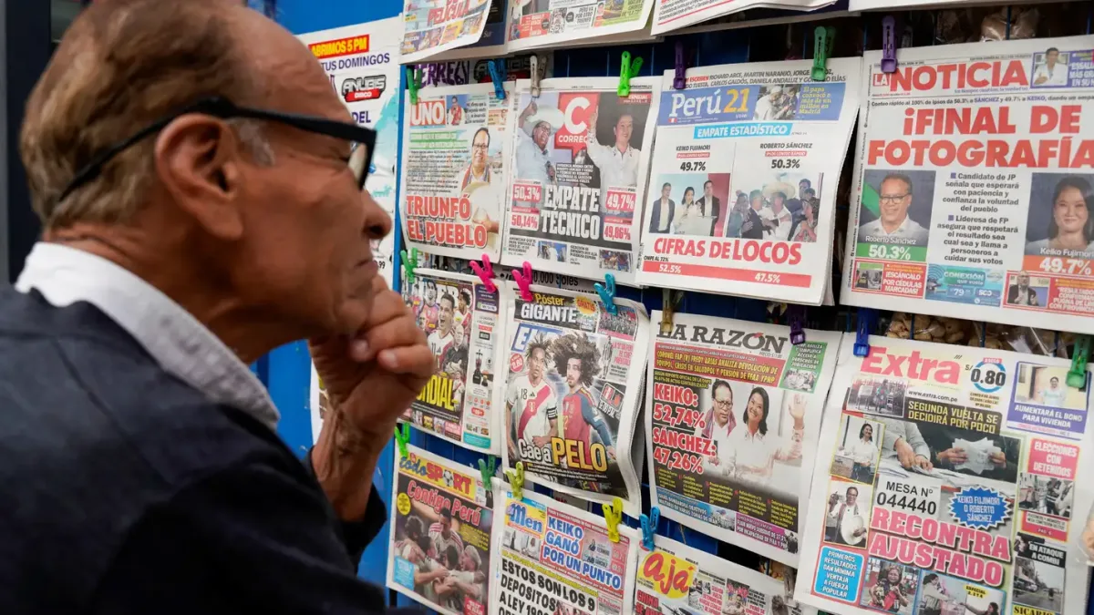 Eleição no Peru: Sánchez lidera por apenas 19,8 mil votos, mas diferença diminui