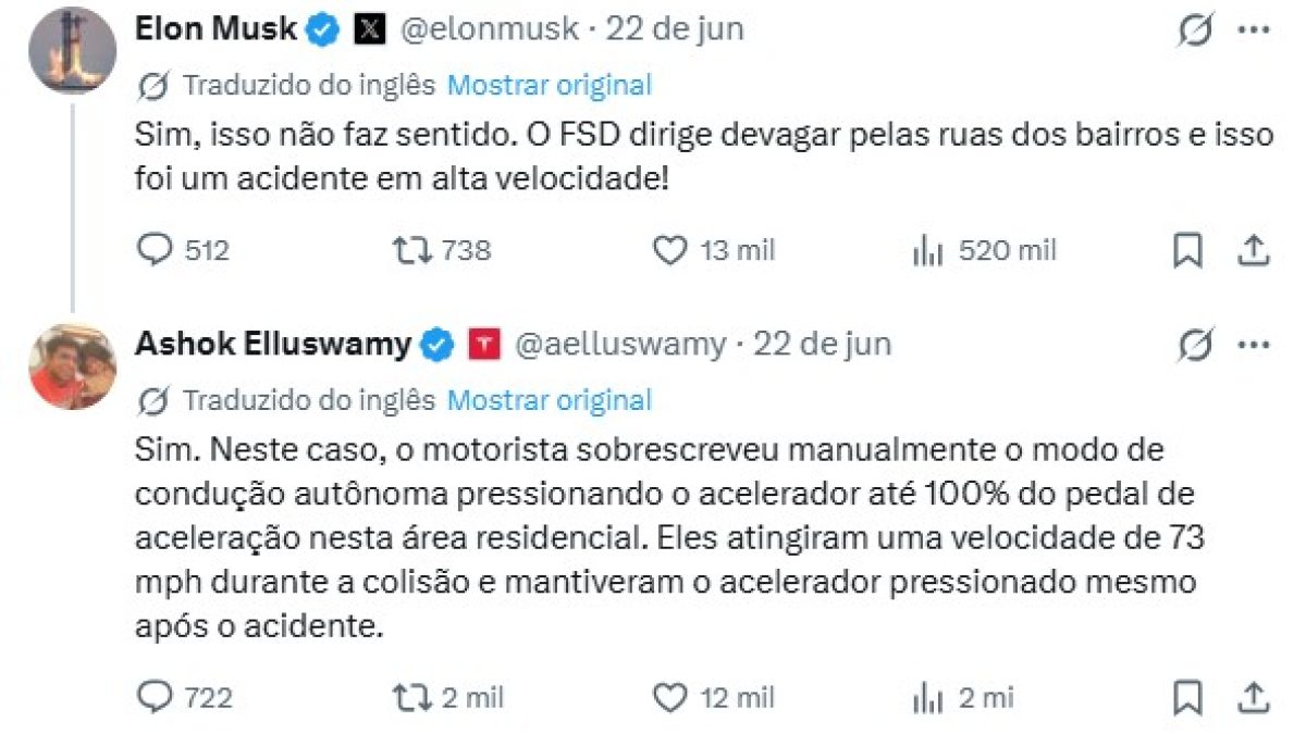 Tesla culpa motorista e defende FSD após acidente fatal no Texas