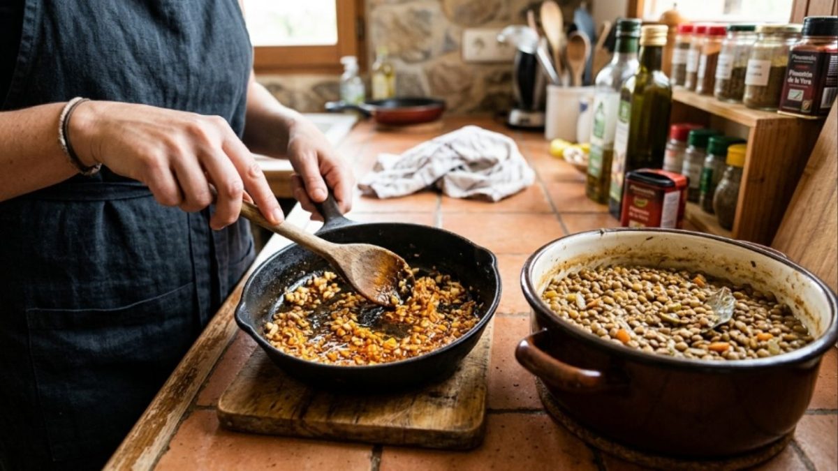 Chefs bascos revelam truque simples para lentilhas perfeitas: refogado de azeite, alho e páprica