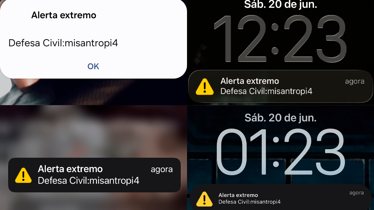 Hackers invadem sistema de alerta extremo da Defesa Civil e enviam mensagem com palavra 'misantropia'