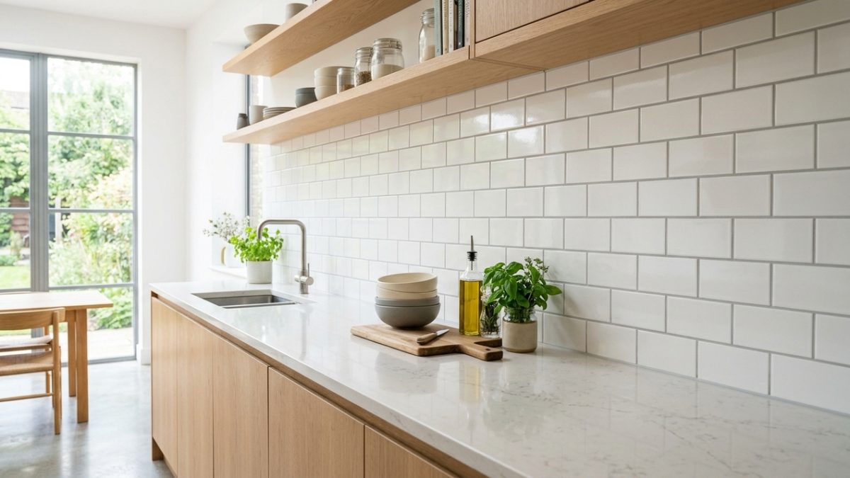 Rejunte cinza clássico perde espaço para epóxi claro em cozinhas modernas