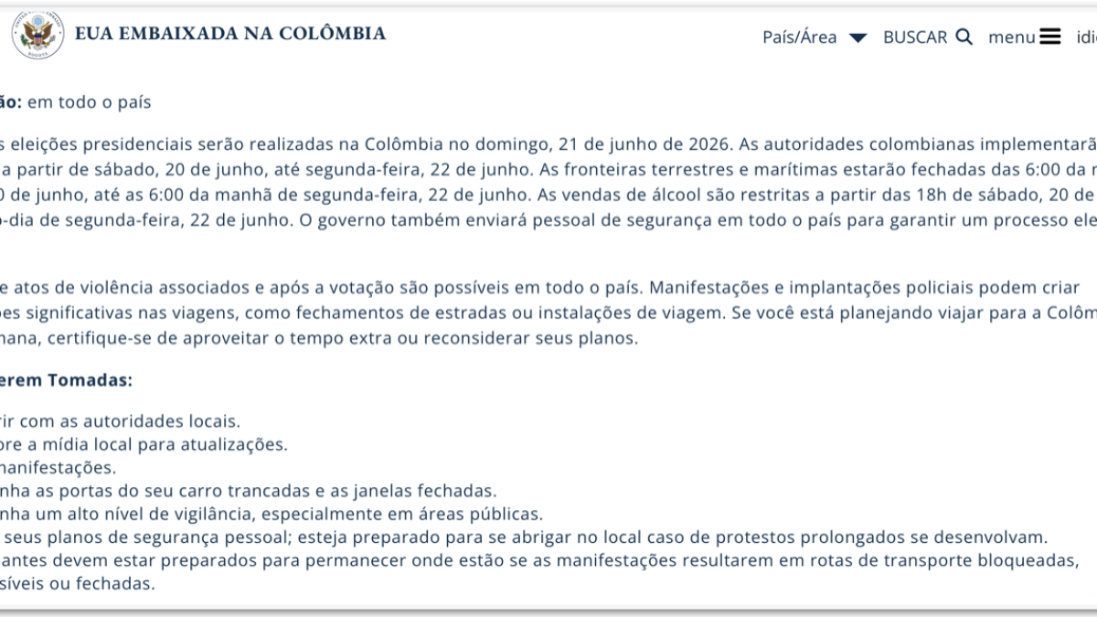 Petro critica alerta dos EUA sobre eleição colombiana