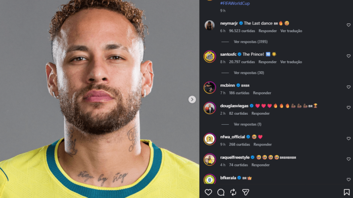 Neymar anuncia que Copa de 2026 será a última de sua carreira