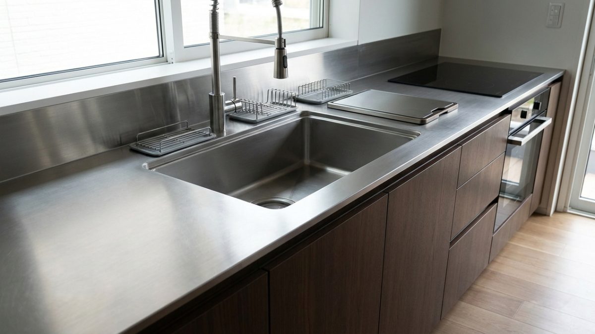 Inox substitui granito em cozinhas: mais leve, fácil de limpar e resistente a manchas