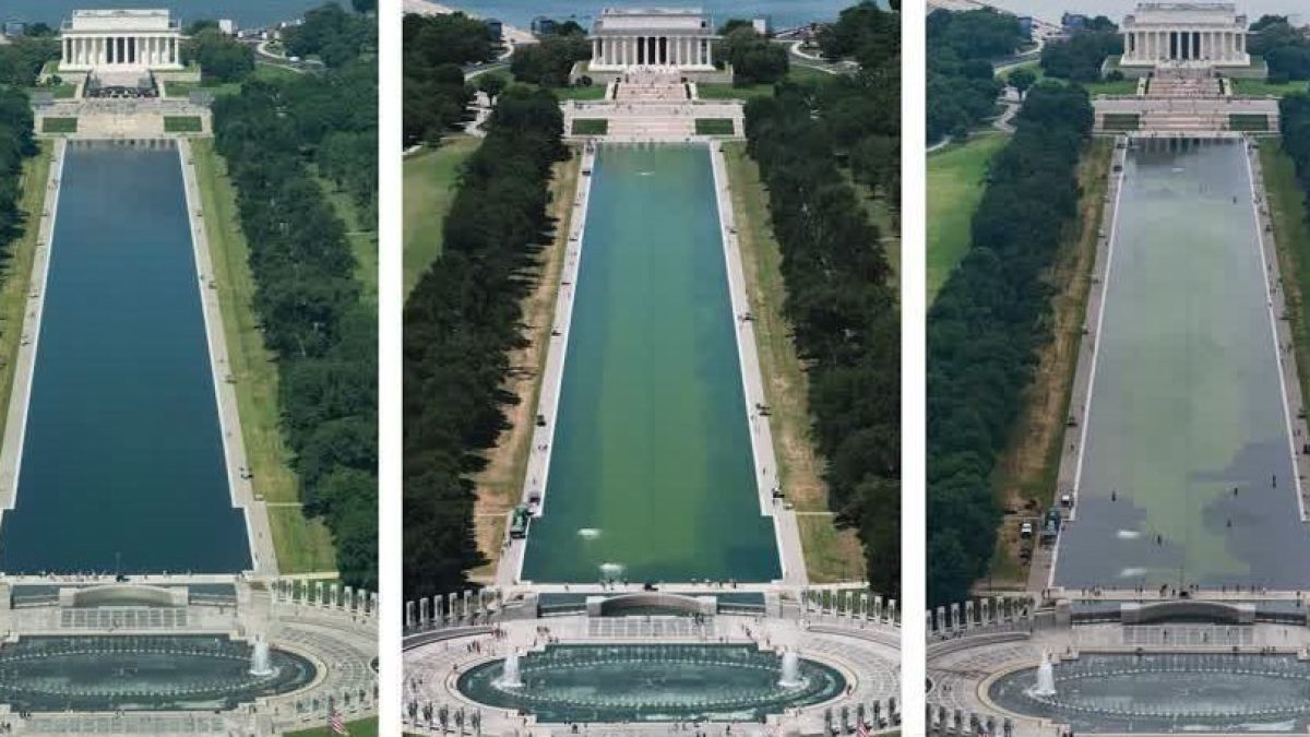Sem provas, Trump alega que espelho d’água em Washington foi vandalizado