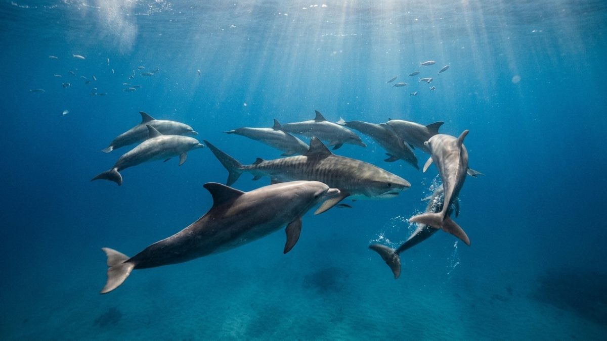 Tubarões evitam atacar golfinhos por estratégia e inteligência do grupo, aponta estudo